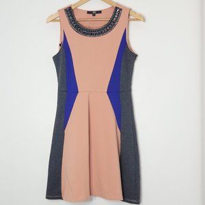 Elegant Colorblock Midi Dress